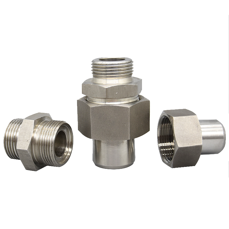 304不锈钢液压焊接直通接头966公制组高压高温耐酸焊接钢管活接头