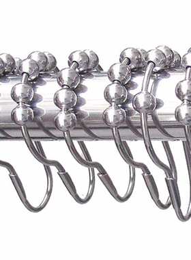 12pcs 5 Roller Balls Shower Curtain Hooks Non Friction