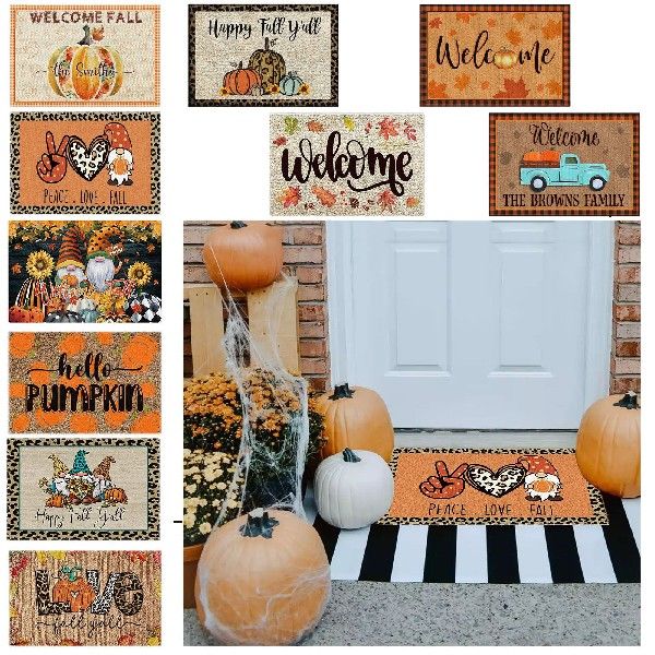 Thanksgiving Home Autumn Dwarf Front Door Door Mat Carpet