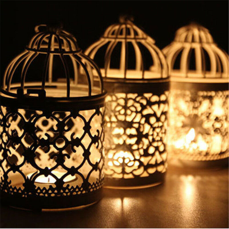 Lantern Hollow Hanging Bird Cage Candle Holder Candlestick L