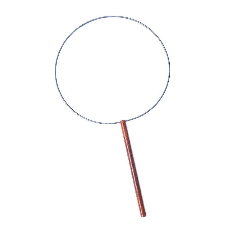 。苏绣刺绣缠花diy团扇框钢铁丝扇圈面骨架手工异圆形榉木黑檀扇