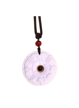 琉璃吊坠六字大明绿度母心咒投影放大镜挂件男女项链紫色蓝色藏式