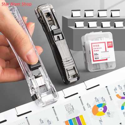 极速New Push Clip Stapler Staple Remover Binder Push Clamp T