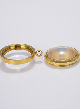 天然白水晶圆形扁嘎乌盒噶乌瓶可装法宝吊坠挂件