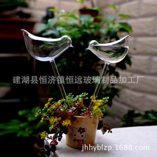 极速2023新款恒远玻璃小鸟懒人创意渗水滴灌家用绿植盆栽自动浇花