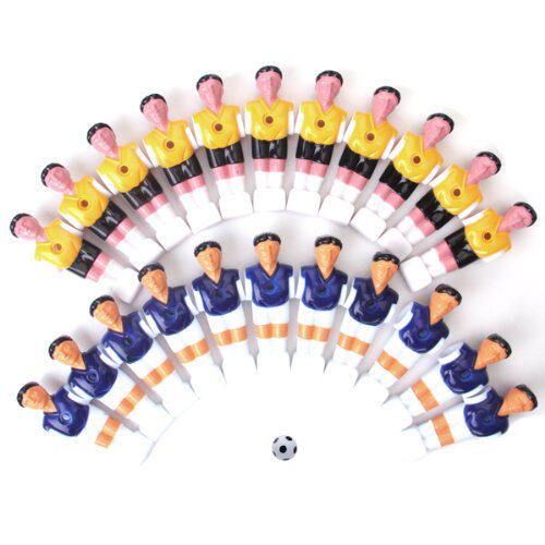 22pcs Foosball Man Table Guys Man Soccer Player Part Yellow+