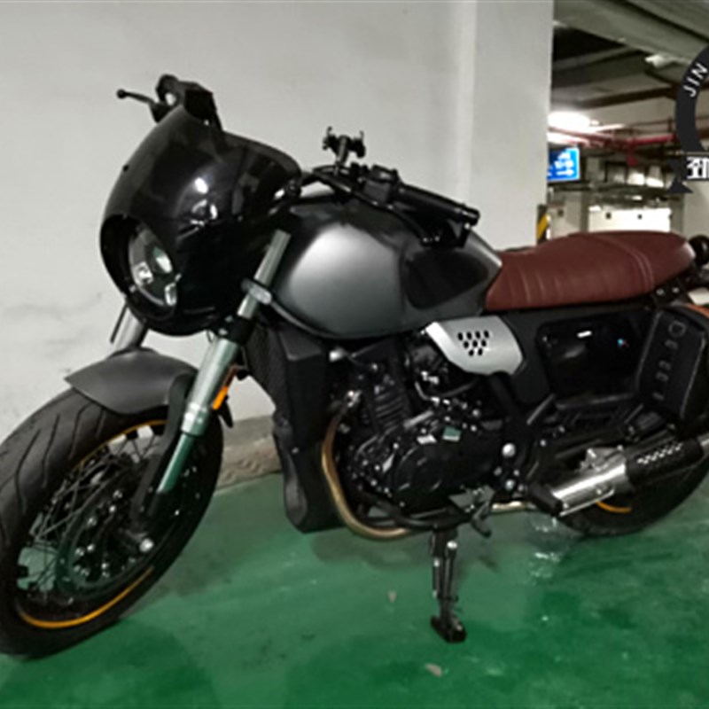 适用于赛科龙RE3大灯导流罩 宗申400复古头罩咖啡罩整流罩猪头罩