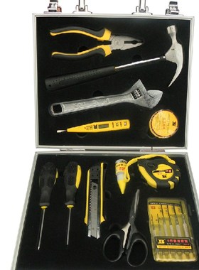 波斯BOSI工具 18件铝合金箱家用五金 工具套装组合