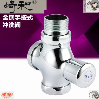 大便冲洗阀全铜 延时冲水阀 6分1寸手按蹲便器快开冲水伐门自闭式