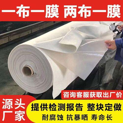 防水一膜鱼池两布土工膜防潮防渗复合一布一膜pe护坡蓄水池hd专用