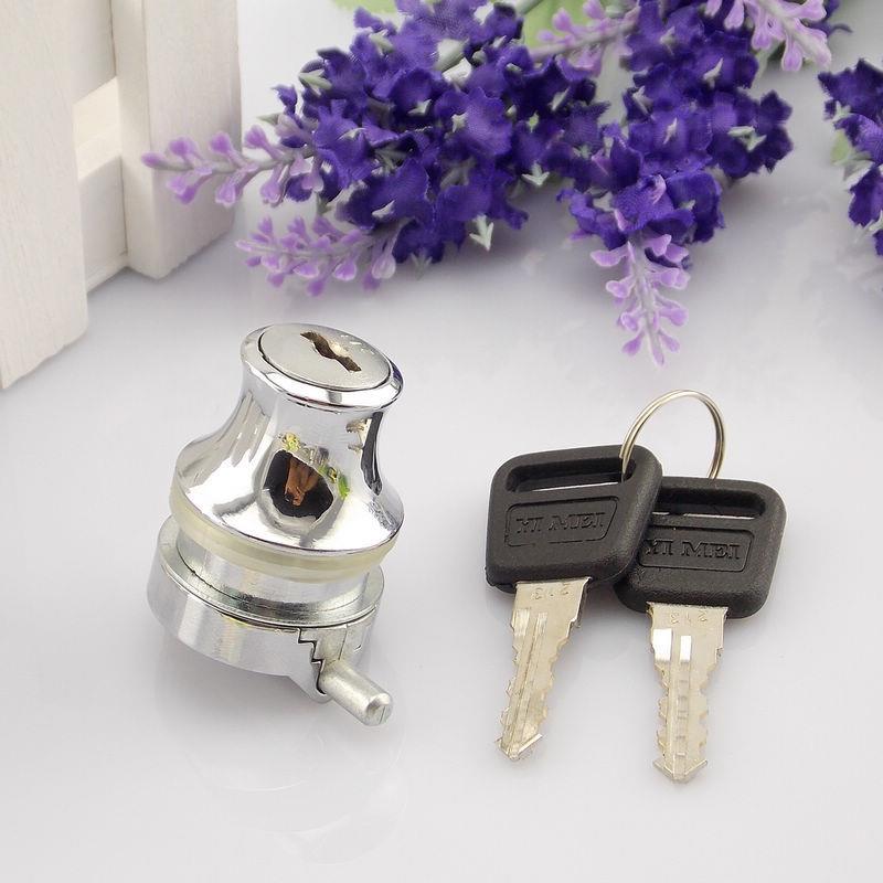 玻璃门锁打孔推拉柜门锁展示文件珠宝柜台玻璃柜锁移门锁橱窗锁