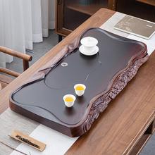 茶盘家用新款轻奢高档整块黑檀纹茶海茶台大号实木花梨纹托盘