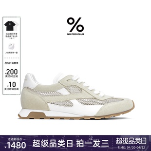 明星同款百分号26新款网面德训鞋真皮舒适休闲鞋隐形内增高女鞋