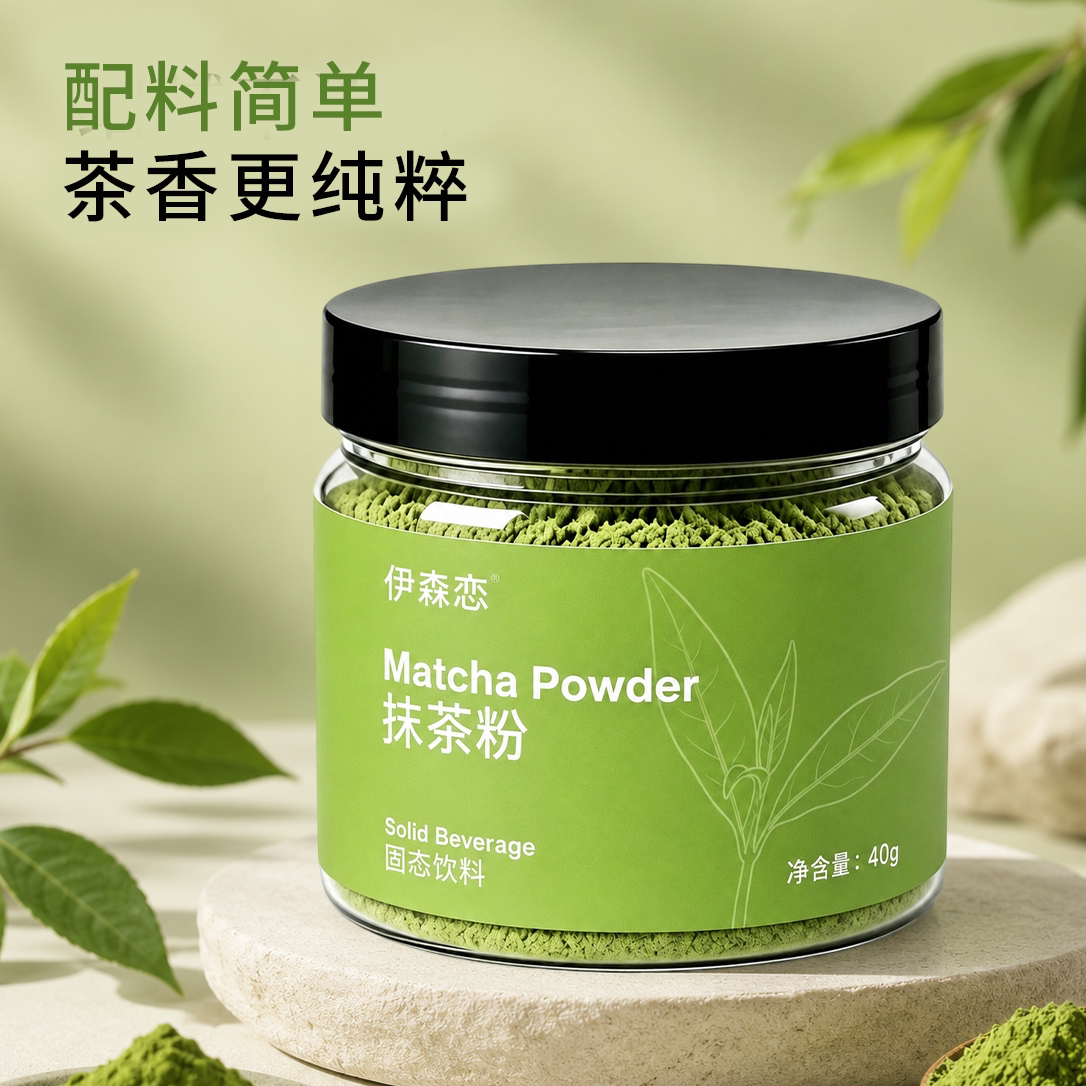 纯抹茶粉40g装面点沏泡乳饮巴斯克甜点专用日式蒸青抹茶粉轻卡