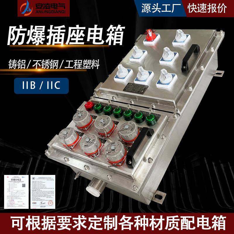 304不锈钢防爆防腐检修插座箱带插头插座配电箱开关控制箱动力箱