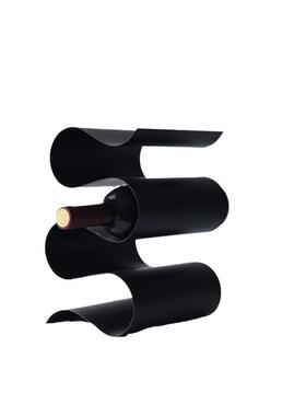 现代轻奢s形波浪流畅形金属餐厅酒柜酒吧别墅酒店装饰摆件红酒架