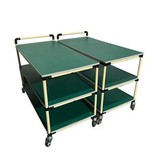 防静电带轮物料架多层铝合金精益管周转车车间工具线棒移动手推车