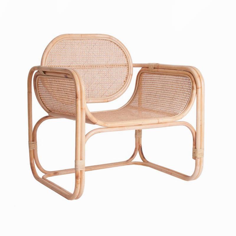 北欧沙发椅组室内约民宿风HLW22-10印尼藤藤编双人合椅休闲简藤椅