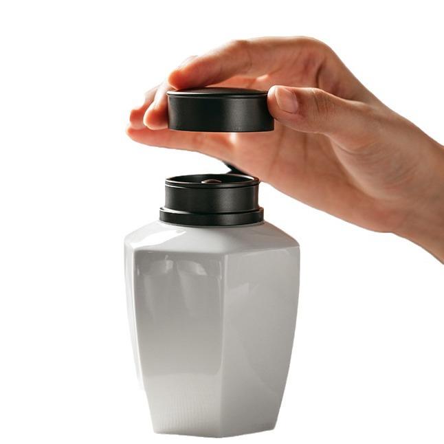 暮苍陶茶瓷茶斋叶功夫茶具茶道配件双层CYG锡盖密封罐小号存罐罐