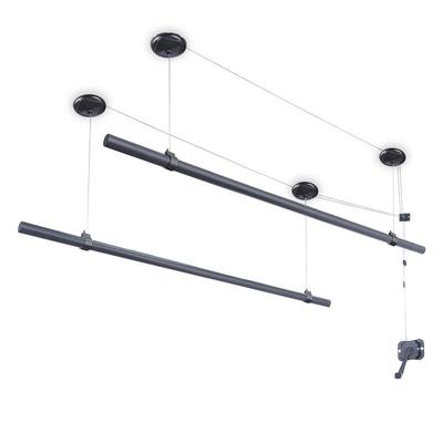 单杆手摇晾衣架升降阳台单排晾衣杆单根式手动晒衣架单杠凉衣架子