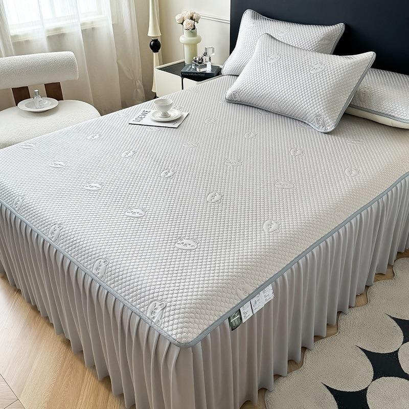 笠2025新款裙豆凉席小ydkll冰熊床裙床款120*2豆00cm单床高级灰