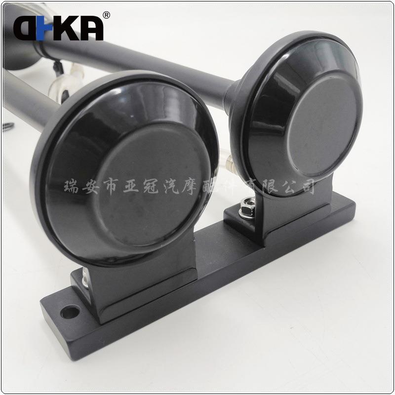 亚冠-AS048BU现货12V两管电动泵气喇叭黑色镀铬卡车货车喇叭