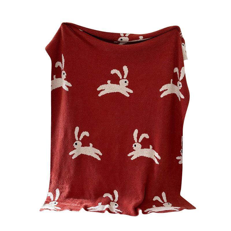 盖毯本命年兔子毯午休红色毛毯床上装饰床尾巾绒毯子,床上用品,休闲毯/毛毯/绒毯,淘宝优惠券,粉丝福利购,淘宝优惠卷