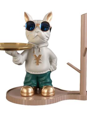 法斗钥匙收纳托盘摆件玄关鞋柜口罩手表挂钩架电视柜热销摆件