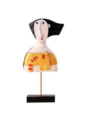 创意INS欧式风树脂工艺品客厅酒柜装饰摆设抽象人脸艺术摆件