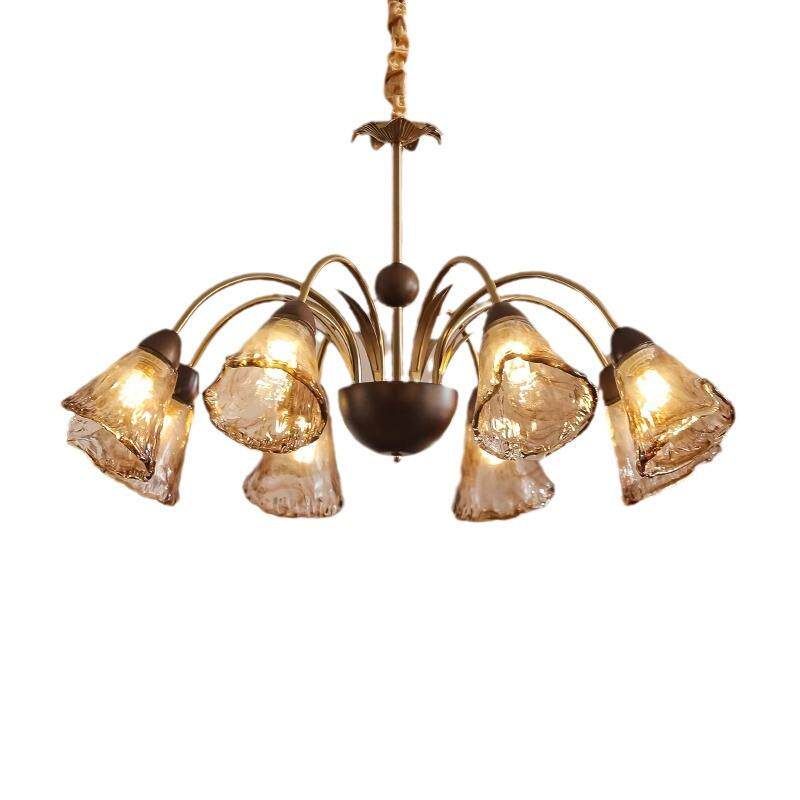 客厅吊灯中古风美式复古大厅主灯设计师高级实木餐厅卧室灯具