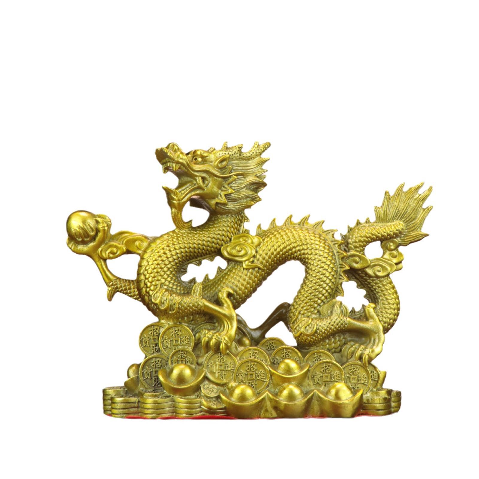 铜肖金钱龙龙生龙家居店铺供奉摆件黄金万F76M8T79两龙