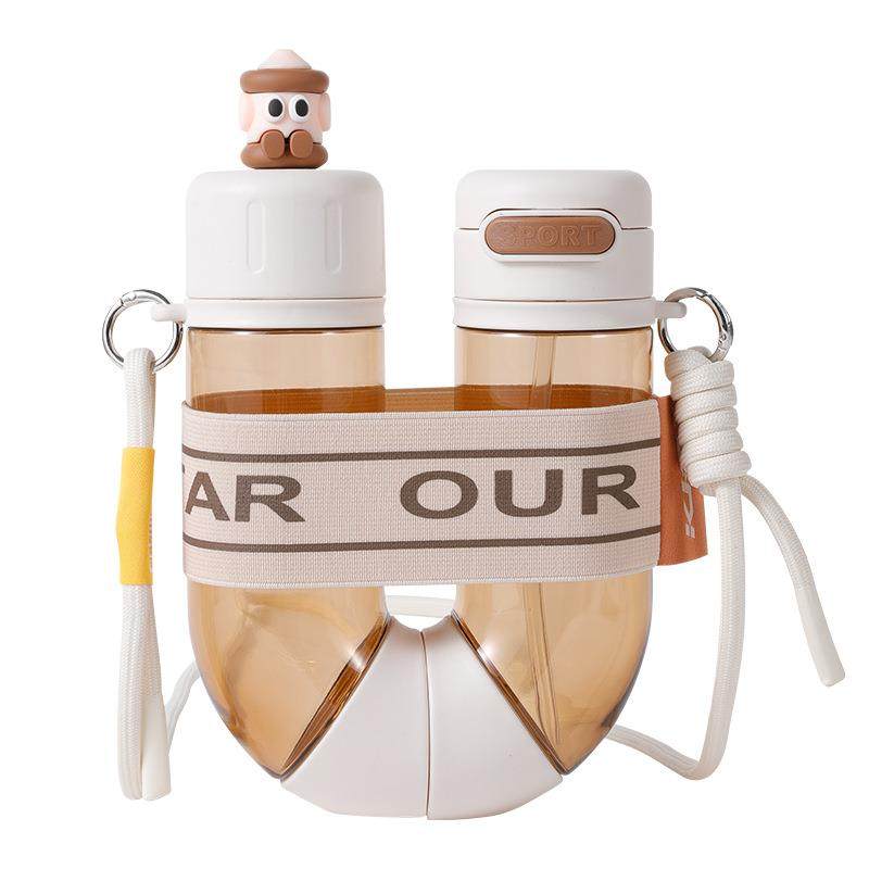 塑料杯新型便携大容量可拆卸双仓双饮水杯网红高颜值学生便捷提绳,户外/登山/野营/旅行用品,水杯,淘宝优惠券,粉丝福利购,淘宝优惠卷