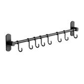 厨房挂钩免打孔太空铝挂杆壁挂锅铲勺子放厨具用品排钩挂架置物架