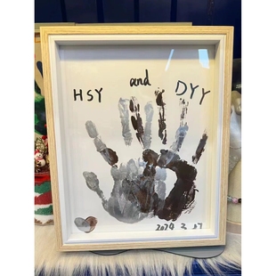 手印画diy情侣手工相框闺蜜送给男朋友礼物女朋友七夕情人节520