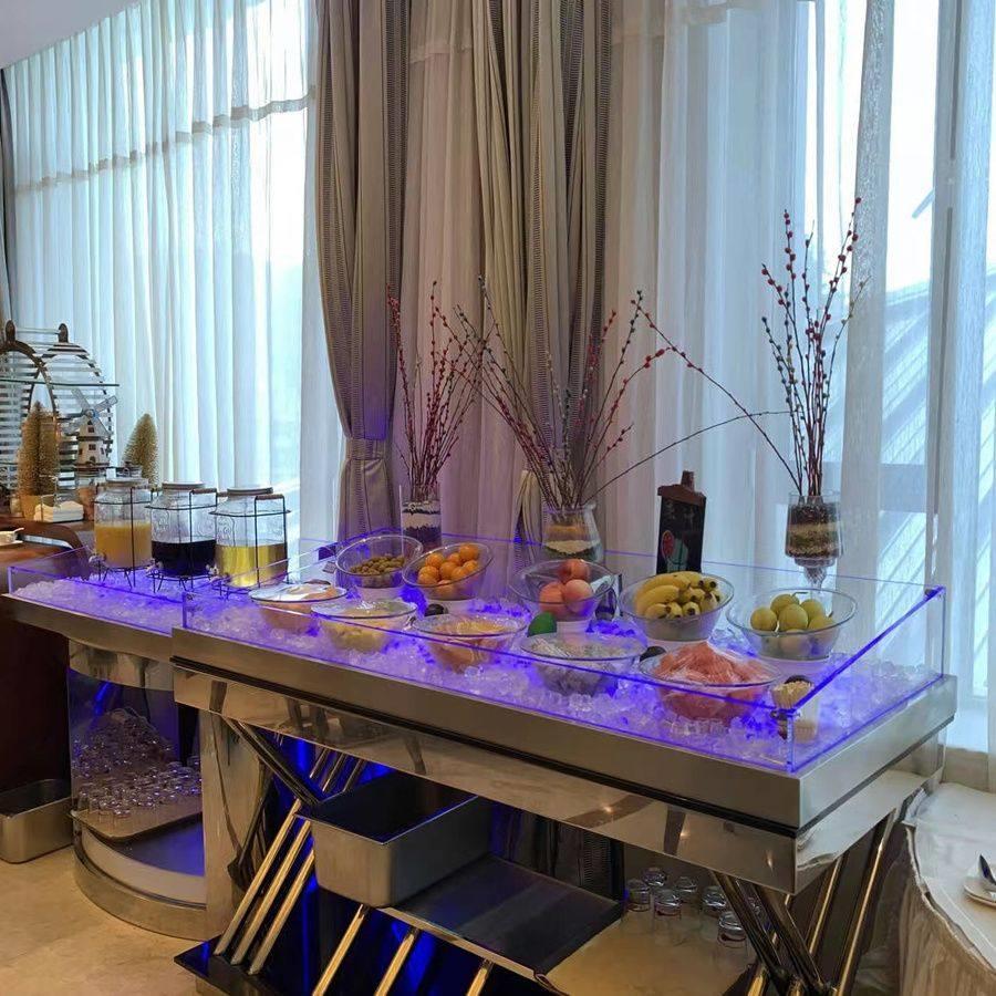 自助餐海鲜冰台喷雾展示柜火锅菜品烤肉保鲜摆台明档制冷桌面冰槽