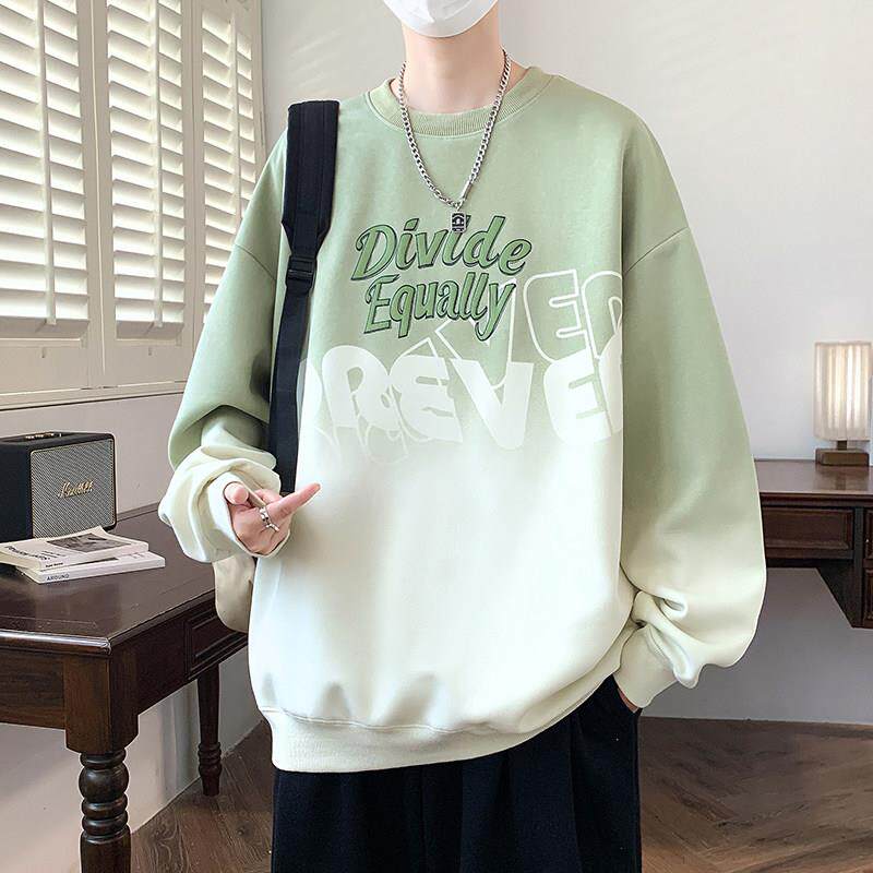加加厚卫衣男士年秋恤冬季青少百搭圆领打OLO底衫学生帅绒气长袖T