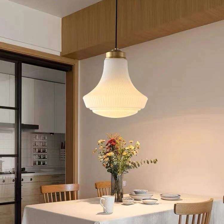 北欧中古奶油玻璃日式餐厅吊灯全铜卧室灯简约现代长条民宿书房灯,3C数码配件,USB灯,淘宝优惠券,粉丝福利购,淘宝优惠卷