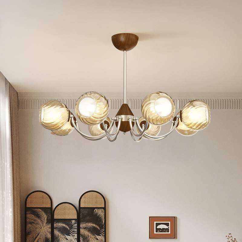 法式中古风主卧客厅吊灯2025新款美式复古餐厅灯琉璃实木护眼灯具,3C数码配件,USB灯,淘宝优惠券,粉丝福利购,淘宝优惠卷