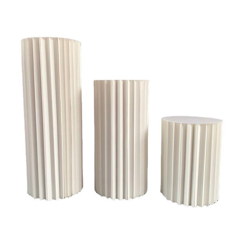 折纸花柱婚礼道具路引摆件甜品台折叠圆柱纸质罗马柱手绘素材新款