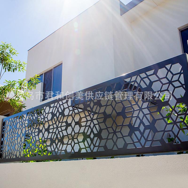 n激光切割平移电动大门切割围墙护栏雕刻镂空板户外隔断屏风