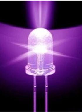 F紫光灯珠F5紫灯UVALED紫灯珠验钞消毒灭蚊直插5MM紫灯