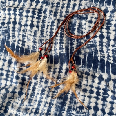 麻绳腰带复古编织女士细腰绳系带配裙子装饰流苏简约时尚毛衣腰链