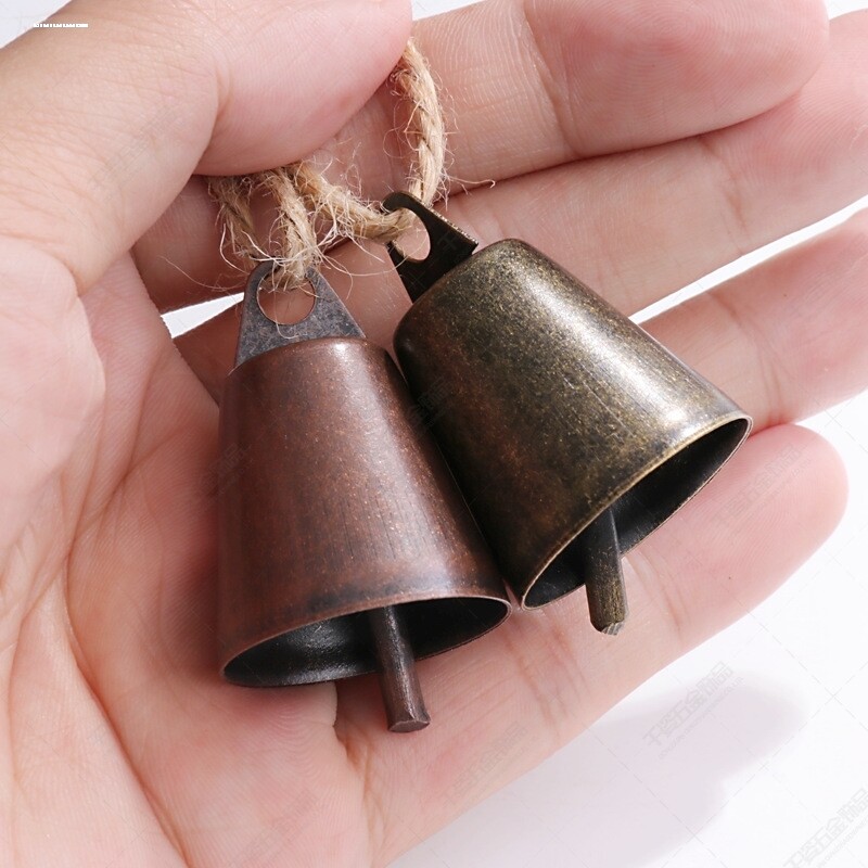 DIY手工风铃背篓挂件铃铛碰铃 拉丝抛光民族饰品铃彩色铃铛