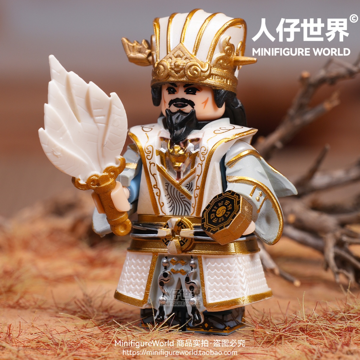 诸葛亮司马懿关羽张飞铠甲三国五虎将第三方国风拼装人仔积木玩具