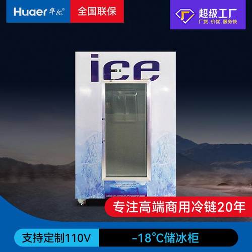 展示冰柜商用玻璃门大容量冰块110V定制冷冻柜冰袋储冰柜厂家