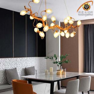 现代GG6017P轻奢吊灯跨境艺供专全铜枝吊灯楼梯间术装 饰中山树工