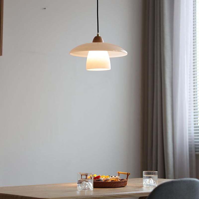 法式奶油风PH碟吊灯中古风白玉岛D3566璃单玻头飞吧台餐桌台设计