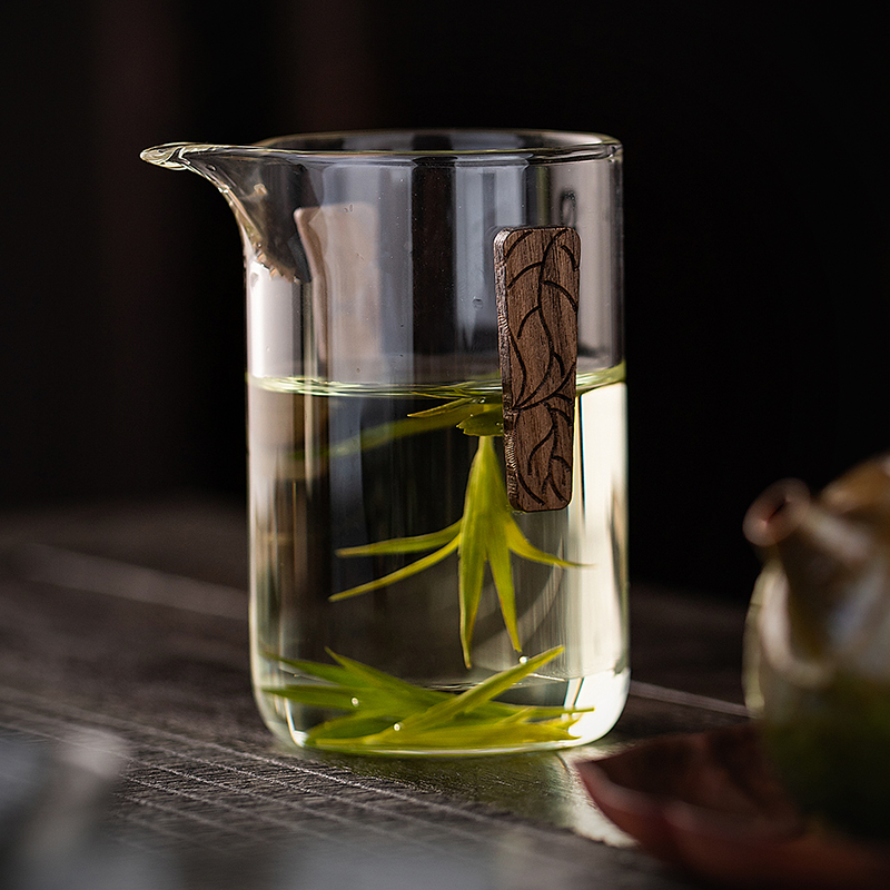 玻璃耐高温公道杯木言公杯玻璃耐高温家用分茶器茶漏茶海高档
