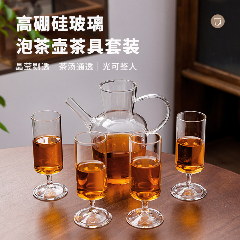 传泥堂仿宋玻璃茶壶大容量中式水经注绿茶壶高硼硅执壶煮茶壶