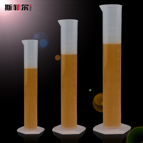 塑料量筒 带刻度 高透 加厚型 100/250/500ml 耐高温 实验耗材